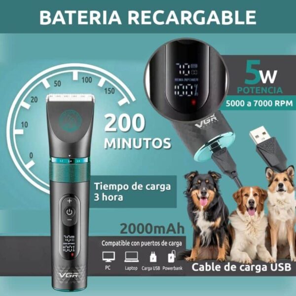 Máquina de Mascotas VGR V-209 Recargable - Imagen 2